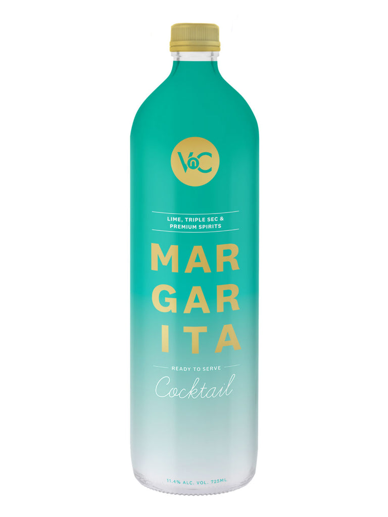 VnC Margarita ready to serve cocktail. Made with lime, triple sec and premium spirits